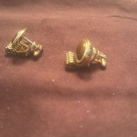 🐈⬛ Vintage Swank Tigers Eye Gold Tone Cufflinks - Picture 5 of 5